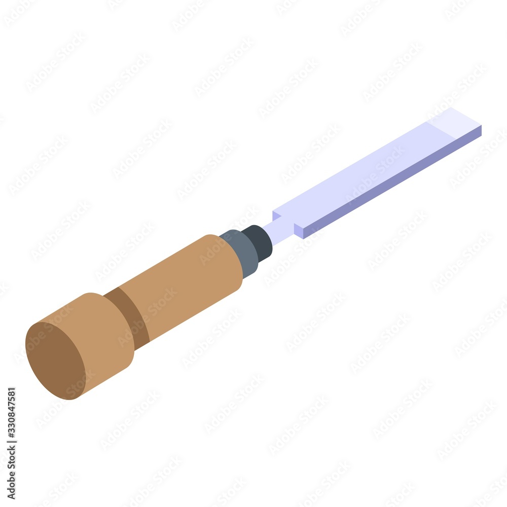 Poster chisel icon. isometric of chisel vector icon for web design isolated on white background
