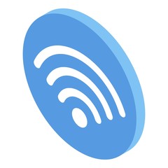 Wifi sign icon. Isometric of wifi sign vector icon for web design isolated on white background