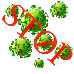 Coronovirus aggressive attack, danger of an outbreak of an infectious disease, warning and attention. Vector