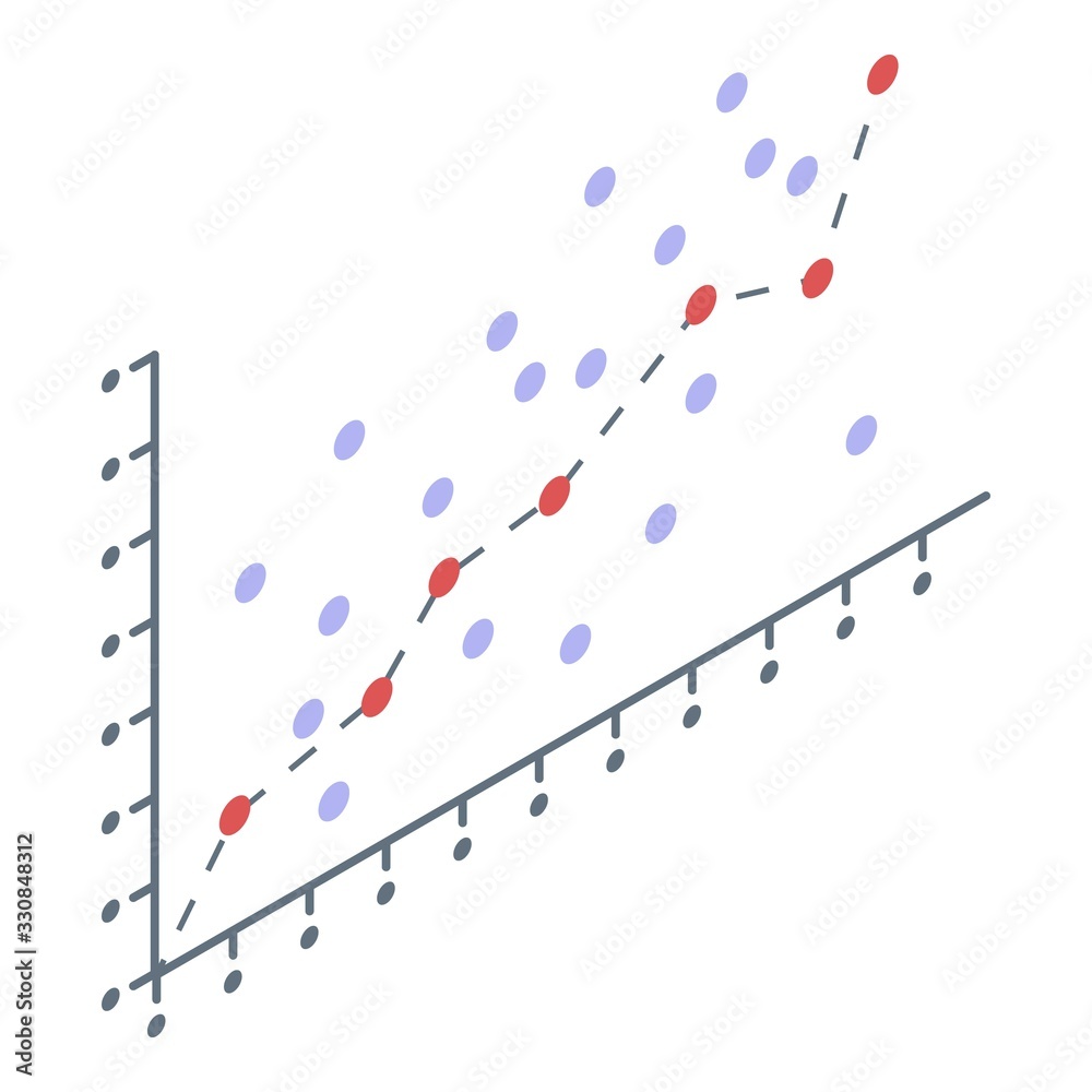 Poster analysis regression icon. isometric of analysis regression vector icon for web design isolated on wh