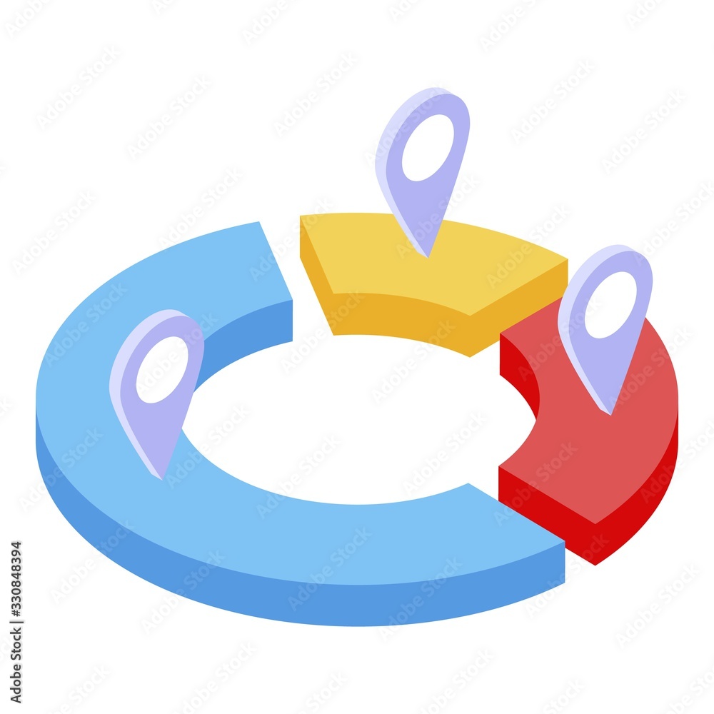 Poster regression pie chart icon. isometric of regression pie chart vector icon for web design isolated on 