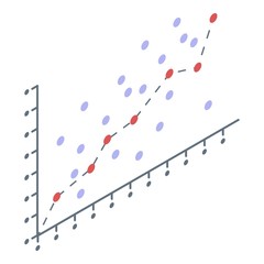 Analysis regression icon. Isometric of analysis regression vector icon for web design isolated on white background