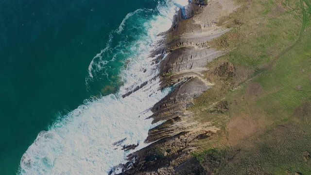 Aerial view of Tagle beach, El SableTagle, Suances Municipality, Cantabrian Sea, Cantabria, Spain, Europe
