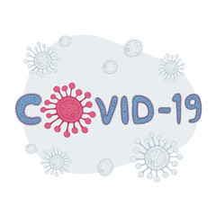 Vector Covid-19 Coronavirus sign illustration