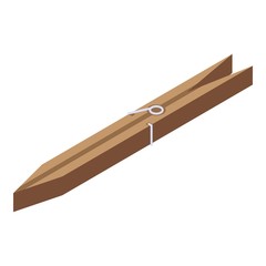 Wood clothes pin icon. Isometric of wood clothes pin vector icon for web design isolated on white background