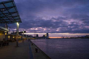 Fototapeta na wymiar River Elbe at a early morning.