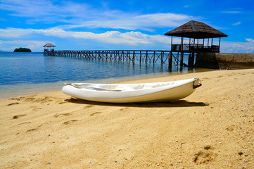 boat on beach in Indonesia