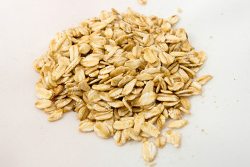 Oatmeal on a white background. Healthy eating