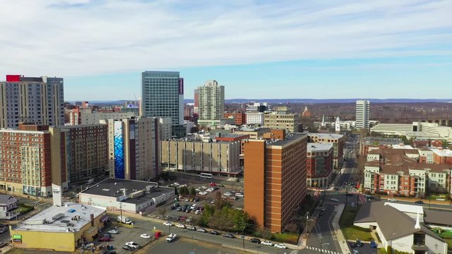 This is an Aerial Shot of Downtown New Brunswick Skyline