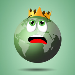 illustration of green earth with crown