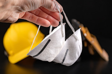 Protective masks and workwear for the production worker. Protection against adverse conditions at...