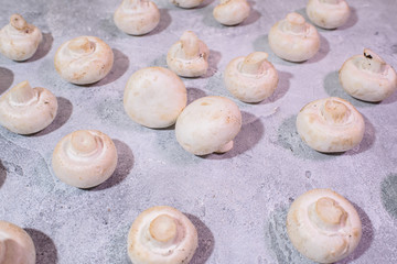 Fresh champignons. Healthy and tasty food.