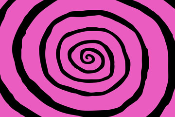 Vector abstract hand drawn background in cartoon style. Illustration of vortex, optical illusion, op art effect