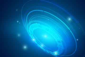 Circular sci-fi abstract background for futuristic high tech design - vector