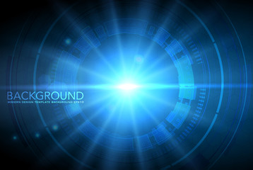 Circular sci-fi abstract background for futuristic high tech design - vector