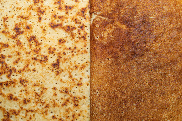 Thin pancakes close up texture background