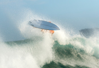Surfer riding a large wave, SydneyAustralia
