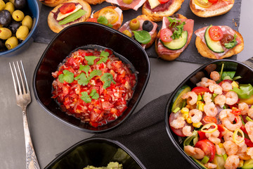 Salsa and shrimp salad