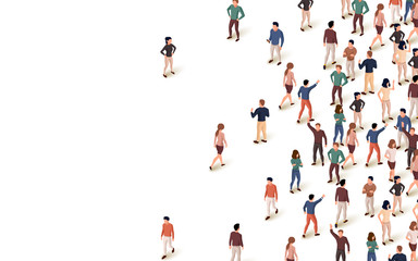 Large group of people on white background. People communication concept.