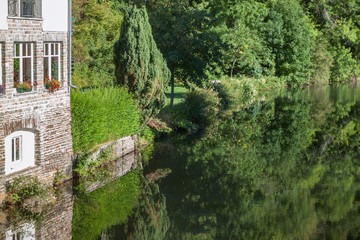 Green reflection in the river at Esch-sur-Sûre, Luxembourg