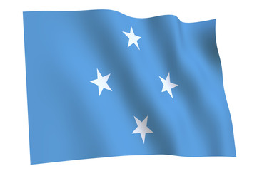 Federated States of Micronesia flag waving