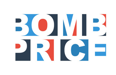 colorful vector illustration banner bomb price