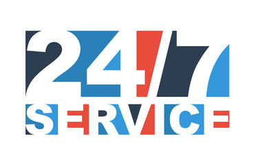 colorful vector illustration banner 24/7 service