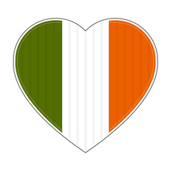 Heart shaped flag of Ireland