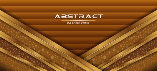 Vector illustration concepts of Abstract creative trendy dynamic 3d with gold paper layers design background template