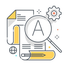 Search details related color line vector icon, illustration