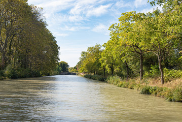 Channel of Midi near Carcassonne, France.