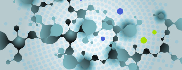 Naklejka na ściany i meble Vector technology connect lines and dots on simple banner background