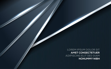 Vector illustration of Abstract creative trendy dynamic modern design with dark blue and silver background template with overlap layer style concept