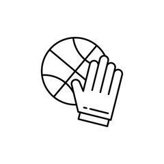 Hand, ball icon. Simple line, outline vector elements of basketball for ui and ux, website or mobile application