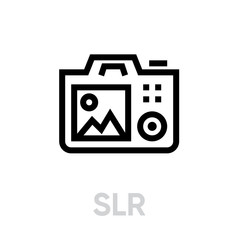 SLR Camera icon. Simple element illustration. Editable Vector Outline