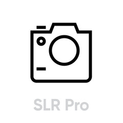 SLR Pro icon. Editable Vector Outline.