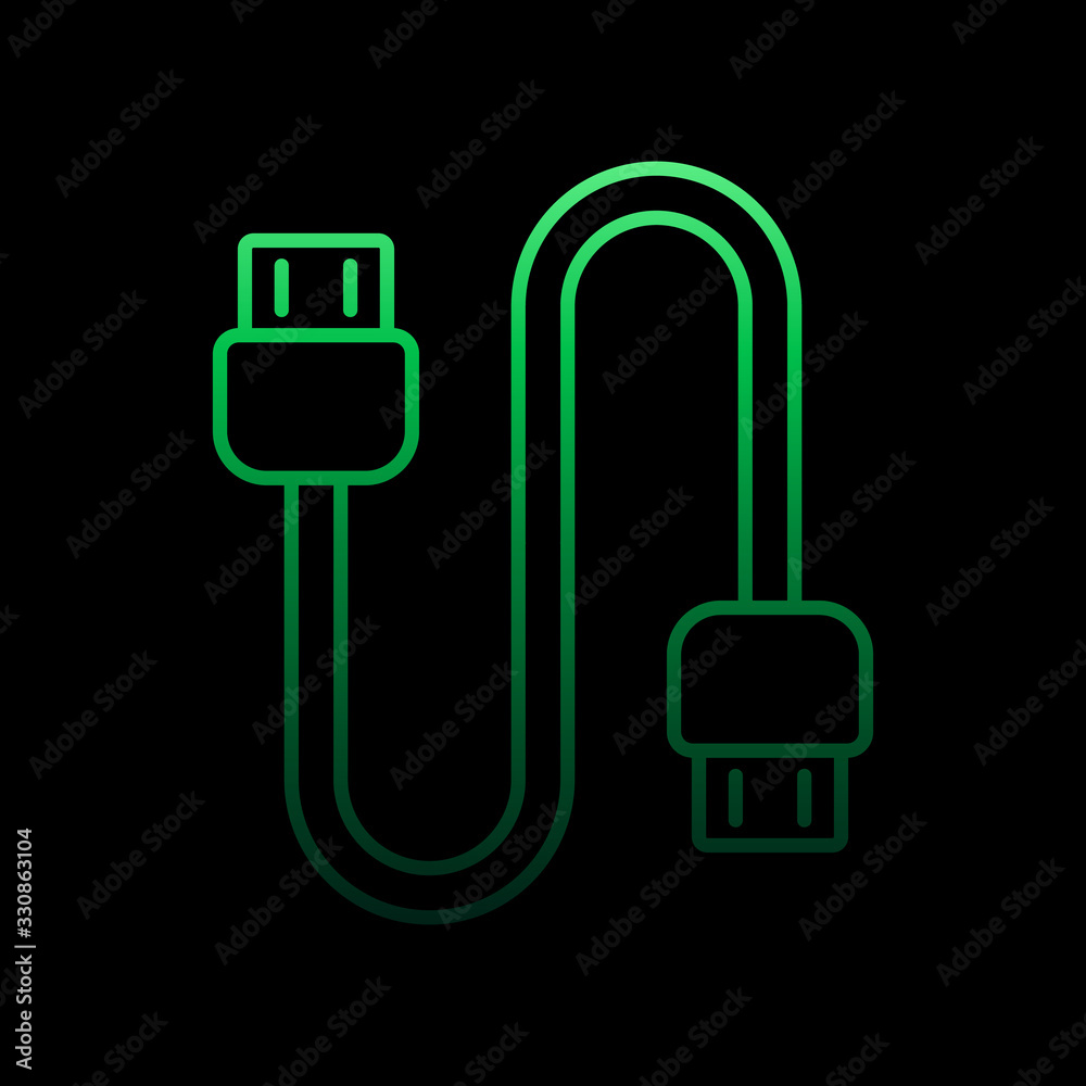 Poster usb cable nolan icon. simple thin line, outline vector of computer hardware icons for ui and ux, web