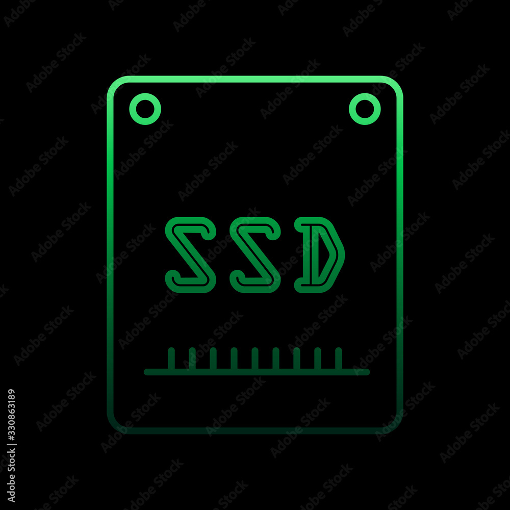 Poster ssd disk nolan icon. simple thin line, outline vector of computer hardware icons for ui and ux, webs
