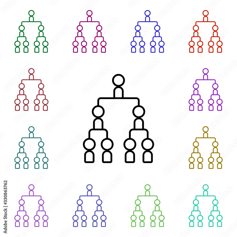 Poster hierarchy multi color style icon. simple thin line, outline vector of conferencing icons for ui and 