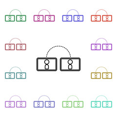 Online meeting multi color style icon. Simple thin line, outline vector of conferencing icons for ui and ux, website or mobile application