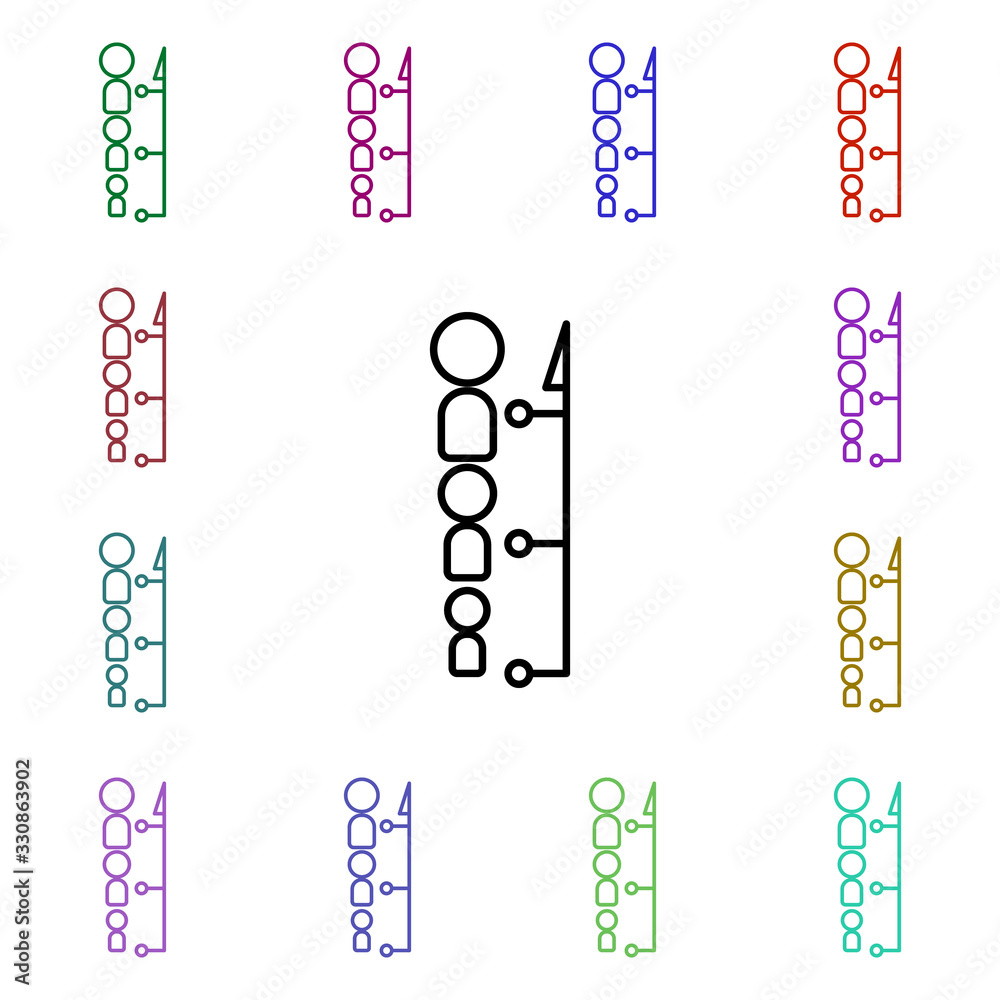 Poster employee growth multi color style icon. simple thin line, outline vector of conferencing icons for u