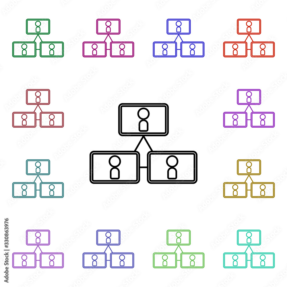 Poster employee relations multi color style icon. simple thin line, outline vector of conferencing icons fo
