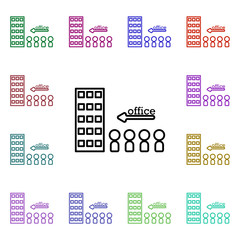 Office staff multi color style icon. Simple thin line, outline vector of conferencing icons for ui and ux, website or mobile application