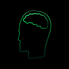 a man with a brain nolan icon. Simple thin line, outline vector of Creative idea icons for ui and ux, website or mobile application