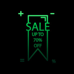 Sticker tag 70 nolan icon. Simple thin line, outline vector of discount tag icons for ui and ux, website or mobile application