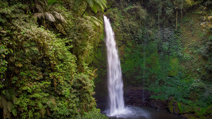 165 foot Nungnung falls in Bali, Indonesia is a spectacular cascading year-round waterfall.