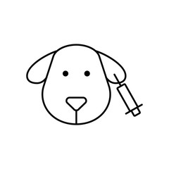 Dog, injection icon. Simple line, outline vector elements of veterinary icons for ui and ux, website or mobile application