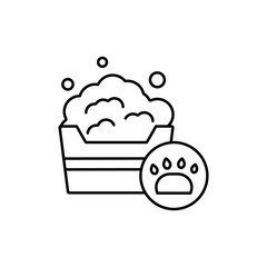 Bath, paw icon. Simple line, outline vector elements of veterinary icons for ui and ux, website or mobile application