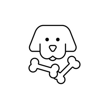 Dog, bone icon. Simple line, outline vector elements of veterinary icons for ui and ux, website or mobile application