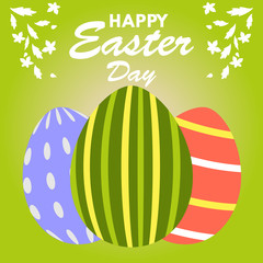 Happy easter day greeting card design template for celebrate Jesus rose from the dead in Christmas. Also include easter eggs illustration vector. Suitable for social media template, blog post, etc.